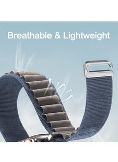 Generic Tin Tech Compatible with Apple Watch Series Ultra/Ultra 2 Band 49mm, 45mm, 44mm, 42mm, Nylon Sport Loop Band for Apple Watch Ultra/SE 1/2/3/4/5/6/7/8,– Navy grey  - Image 4