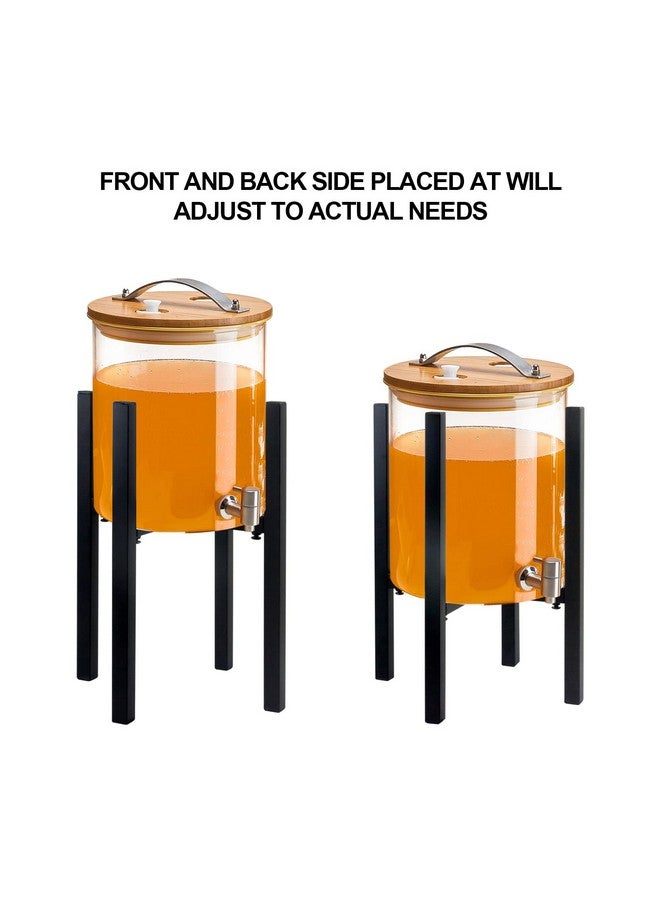 KCGANI Black Adjustable Metal Beverage Drink Dispensers Stand, Water Crock Stand Fits 9.4 To 15 Inches Dia Of Glass Jar Or Bottle Jug, Strong Metal Rack Base For Water Filter, Flower Pot, Plants  - Image 5