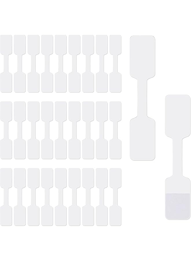 erorex Blank Jewelry Price Tags Stickers White Jewelry Price Label Self Adhesive Short Dumbbell Barbell Label For Necklace Earring Price Identify Rectangle Label 200 Pieces - Image 1