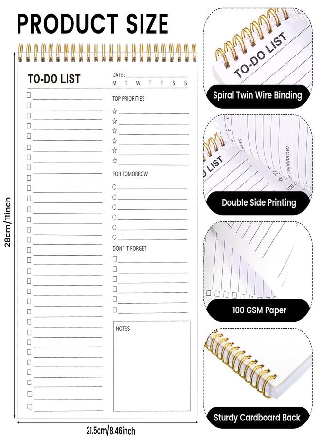 Thboxes To Do List Notepad, 120 Pages 8.5x11" To Do List Notebook Undated Daily Planner Notepad with Task Checklist To Do and Note Organization - Image 5