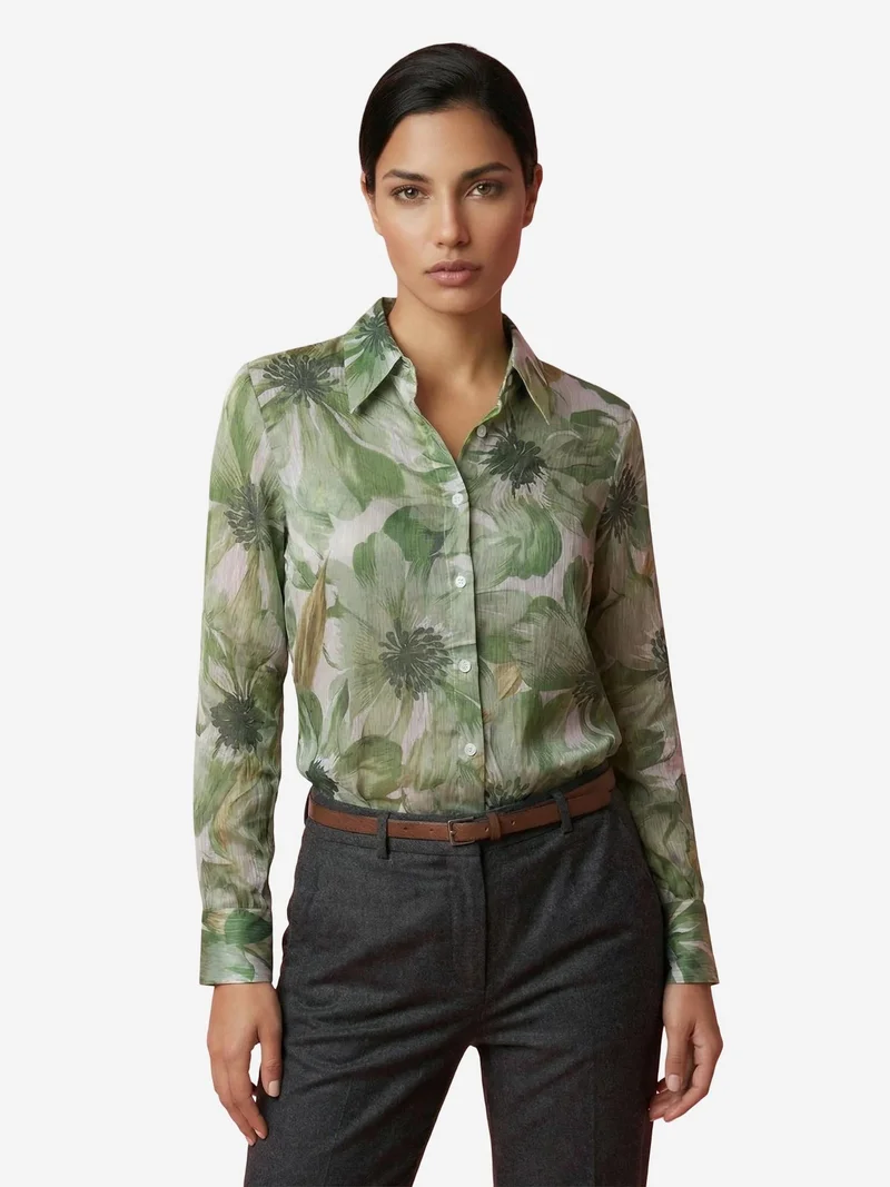 MY FASHION MY FASHION Floral Printed Button-Up Shirt