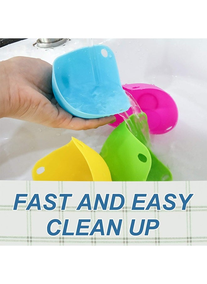 HS - Egg Poacher Cups, Egg Boiler Mold Cup, Silicone Egg Poachers, Egg Poaching Cups with Ring Standers, Poached Egg Cups for Microwave Air Fryer Stovetop Egg Cooking, Non-Stick BPA-Free, Set Of 4 - Image 1