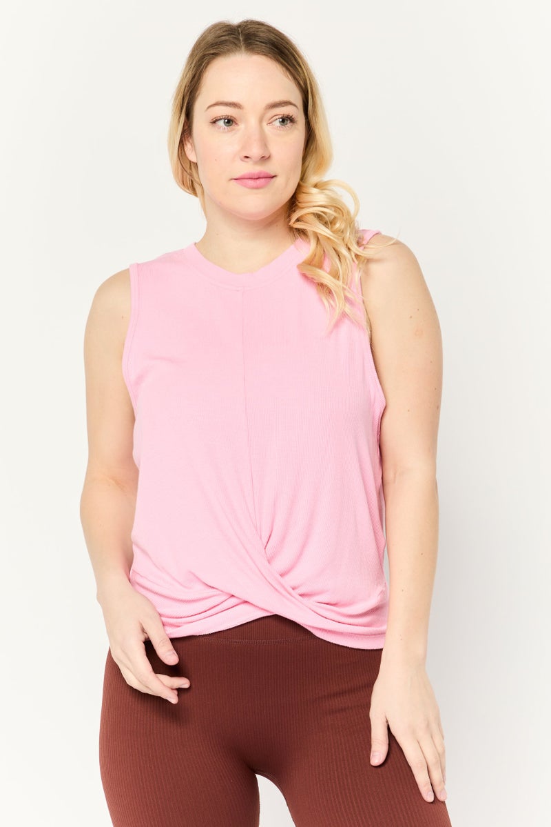 DKNY Sport Women Sportswear Fit Sleeveless Training Tank Top, Pink - Image 1