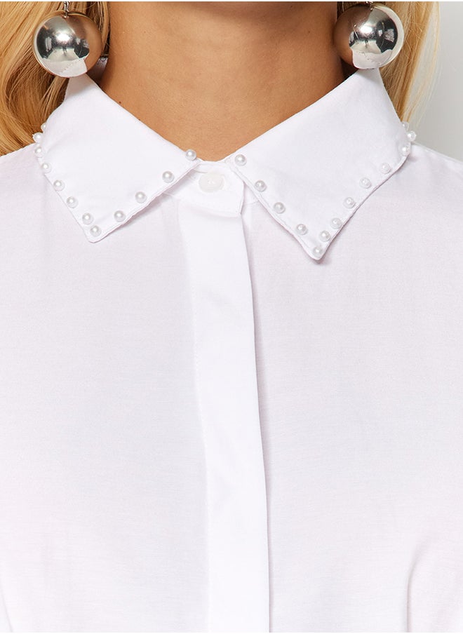 White Waisted Woven Shirt with Pearl Detail TCTAW24TG00027 - pzsku/Z1F31C20155CB7048F881Z/45/_/1730941584/28d7b3c7-2070-4c3d-be16-b826de52547d