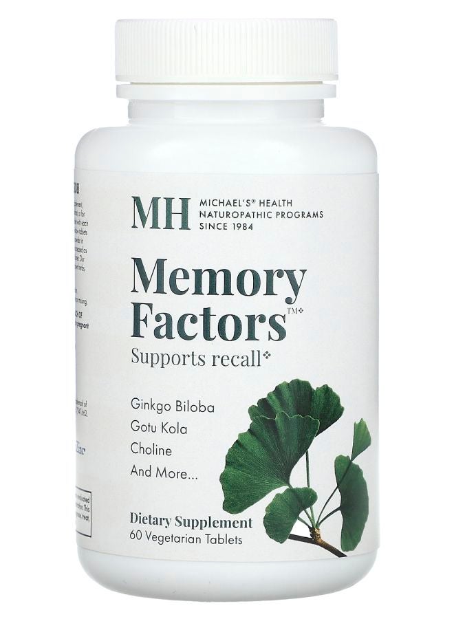 Michael's Naturopathic Memory Factors 60 Vegetarian Tablets - Image 1