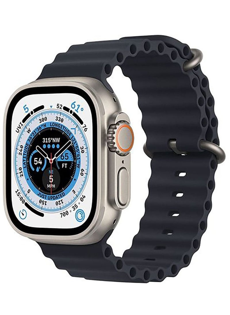 Generic - Silicon Replacement Strap For Apple Watch Series 7 And Series 8 (45mm) And Apple Watch Ultra (49mm) - Black - Image 1