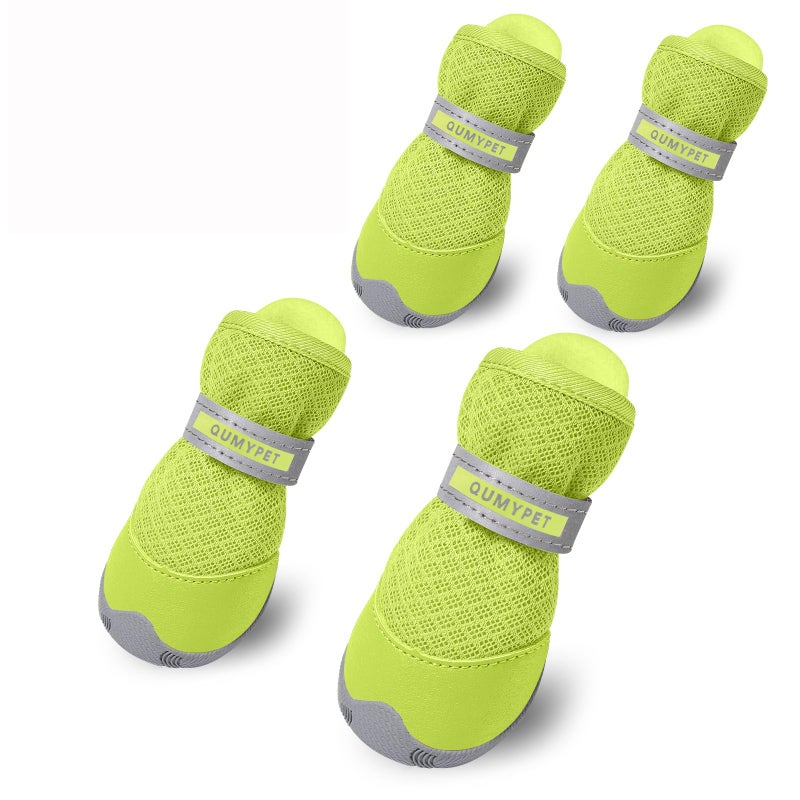 QUMY 4PCS Dog Shoes for Small Dogs Hot Pavement Summer Puppy Dog Boots Paw Protectors with Soft AntiSlip Rubber Sole Mesh Breathable Dog Booties for Hardfloors Walking Running - Image 2