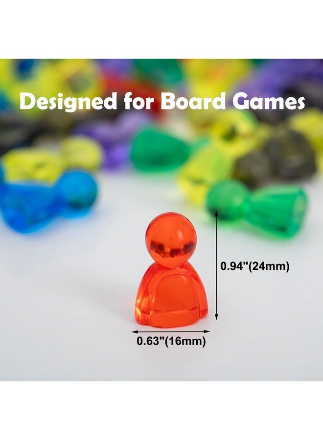 AiFanS 120 Pieces Game Pawns,Game Pieces for Board Games,Plastic Tokens Board Game Accessories with Portable Box(Translucent,6 Colors) - Image 3