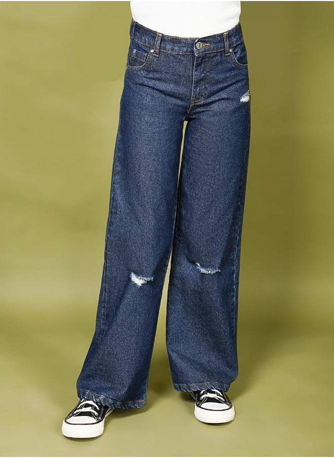 LILPICKS - Medium Denim Wash Cargo Jeans - Image 1