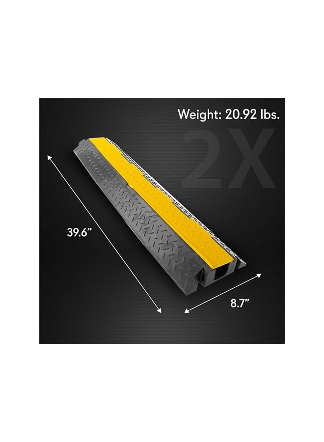 promass Cable Protector Floor Cover Ramp - 1 Channel Cable Protector Rubber Floor Cord Concealer - Heavy Duty Cable Protector Wire/Hose/Pipe Hider Driveway Protective Covering Armor - PCBLCO102X2 (Pair) - Image 5
