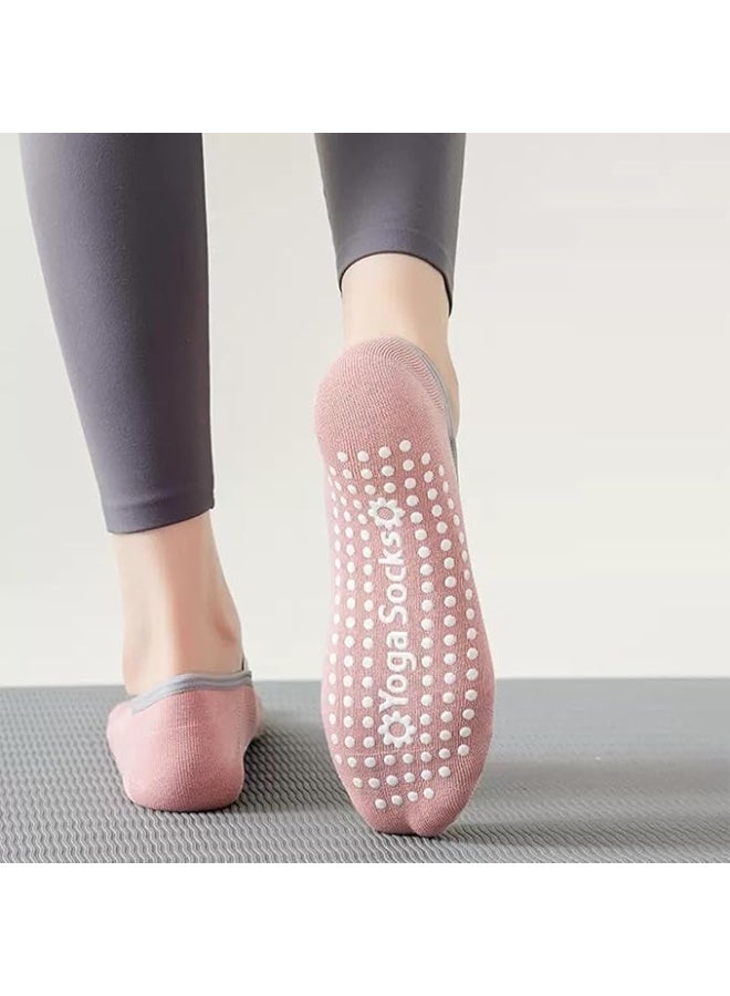 Yoga Socks for Women，4 PCS Non-Slip Grip Pilates Socks and 1 Cooling towel，Breathable Material&Breathable, Moisture-Wicking Grip Socks for Pilates, Ballet, Barre & Athletic Workouts - Image 5