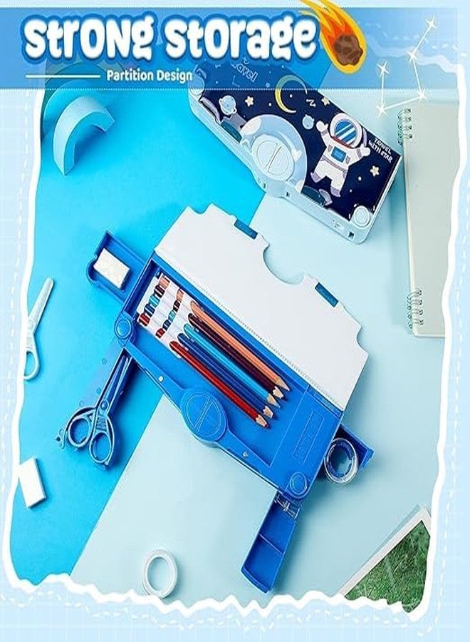 SHIVOM Sky Travel Geometry Box, Multi-Functional Pencil Case with Compass, Ruler, Sharpener, Scissors, Storage Compartments Kids School Stationery Organiser - Image 4