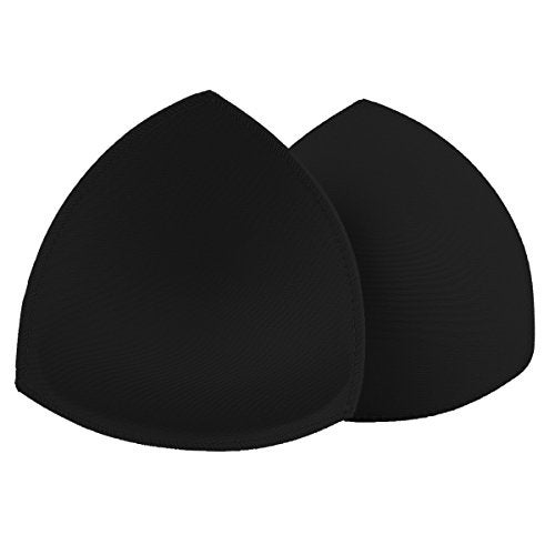 SERMICLE Bra Pad Inserts 4 Pairs, Bra Pads Sewn Padded for Sports Bra A/B or C/D Cup Beige or Black Optional (C/D Cup, Black) - Image 2