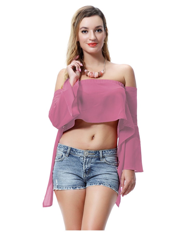 24 Color  European And American Women's Shoulder Collar Rubber Ribbon Women's T-shirt Ml550