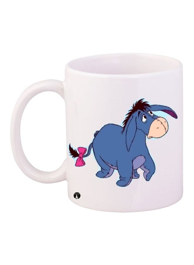 RYN Donkey Printed Coffee Mug White/Blue/Pink 11ounce