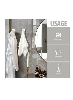 Excefore Adhesive Hooks, 4 Pcs White Adhesive Towel Hooks, Waterproof Self Adhesive Shower Wall Hooks, Heavy Duty Bathroom Towel Holder, for Hanging Coat, Hat, Key, Clothes, Closet Wall Hook  - Image 5