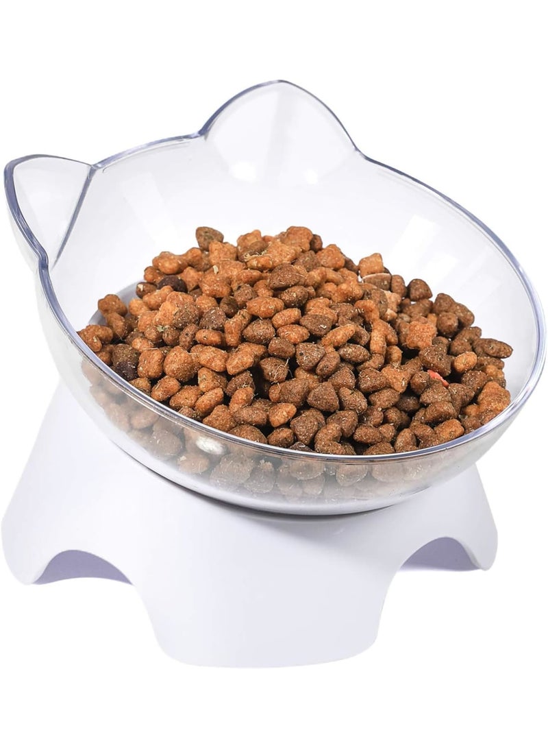 SYOSI Cat Food Bowl Set,Tilted Raised Design to Reduce Mess and Whisker Stress,Non Slip Elevated Feeder for Kittens and Small Pets,Promotes Healthy Eating - Image 1