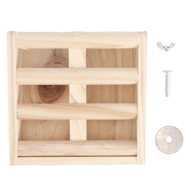 Rabbit Grass Feeder Pure Natural Wood Rabbit Manger Rack - Sturdy Durable Set Screw Hanging Design for Rabbits Chinchilla Guinea Pigs - Image 1