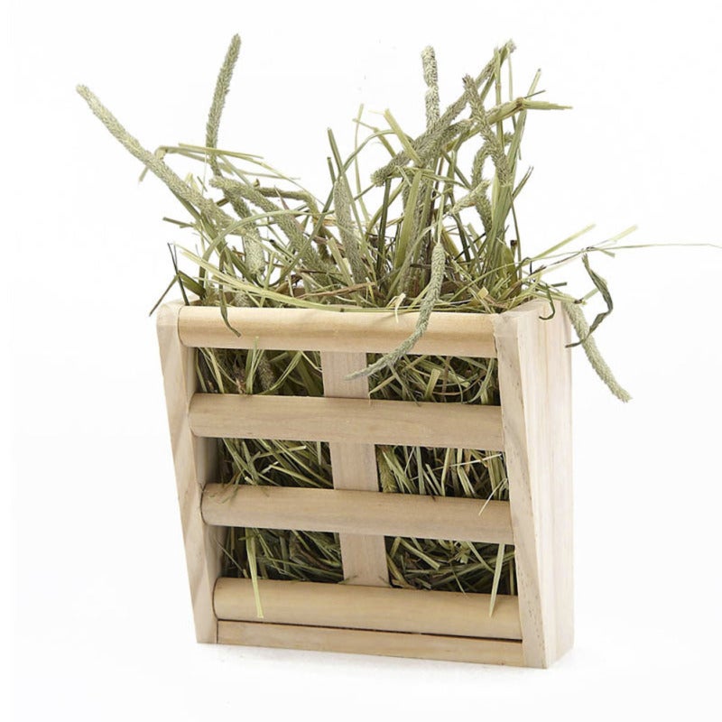 Rabbit Grass Feeder Pure Natural Wood Rabbit Manger Rack - Sturdy Durable Set Screw Hanging Design for Rabbits Chinchilla Guinea Pigs - Image 5