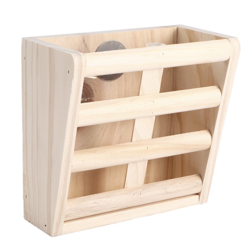 Rabbit Grass Feeder Pure Natural Wood Rabbit Manger Rack - Sturdy Durable Set Screw Hanging Design for Rabbits Chinchilla Guinea Pigs - Image 2