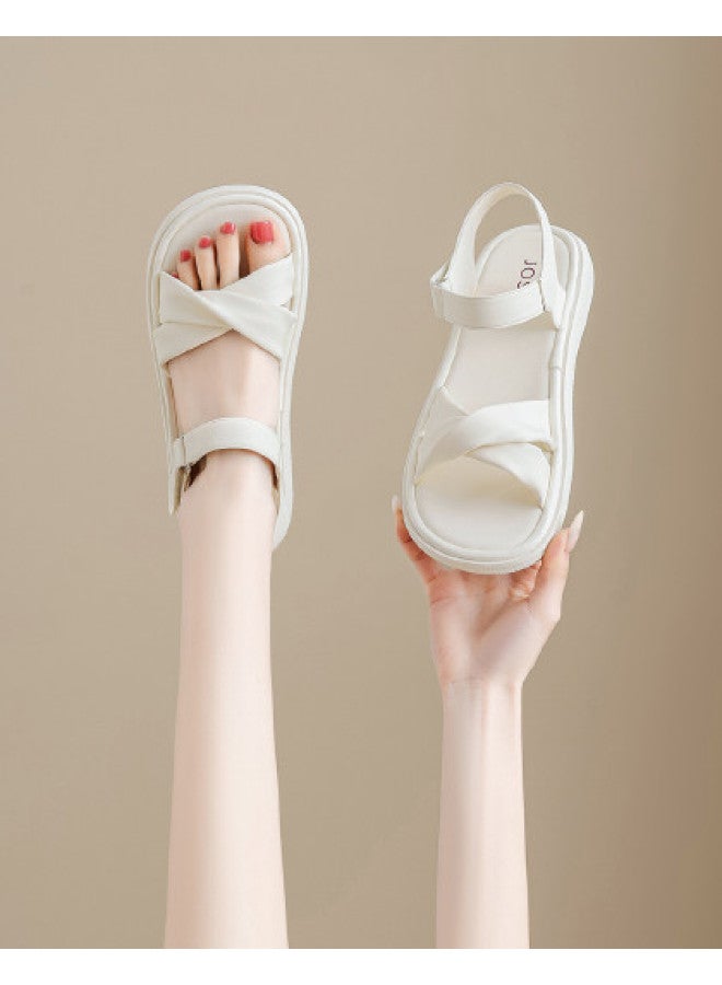 Josiny Women's Sandals Summer 2025 New Style, Outdoor Wear High-end Flat Women's Shoes, Soft Sole Lightweight Beach Sandals - Image 1