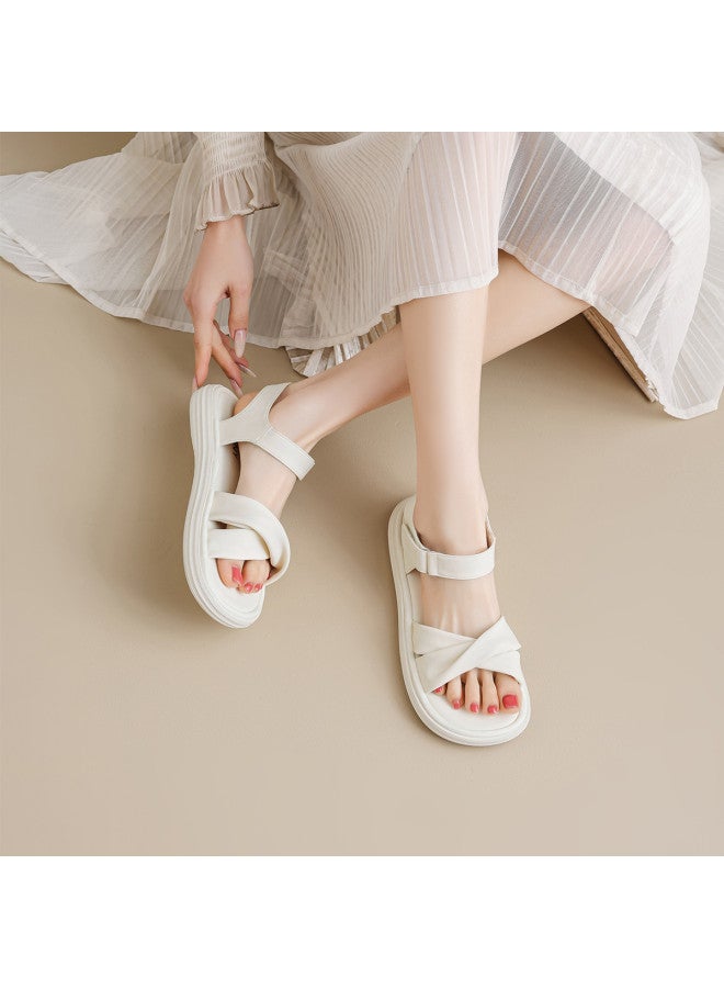 Josiny Women's Sandals Summer 2025 New Style, Outdoor Wear High-end Flat Women's Shoes, Soft Sole Lightweight Beach Sandals - Image 3