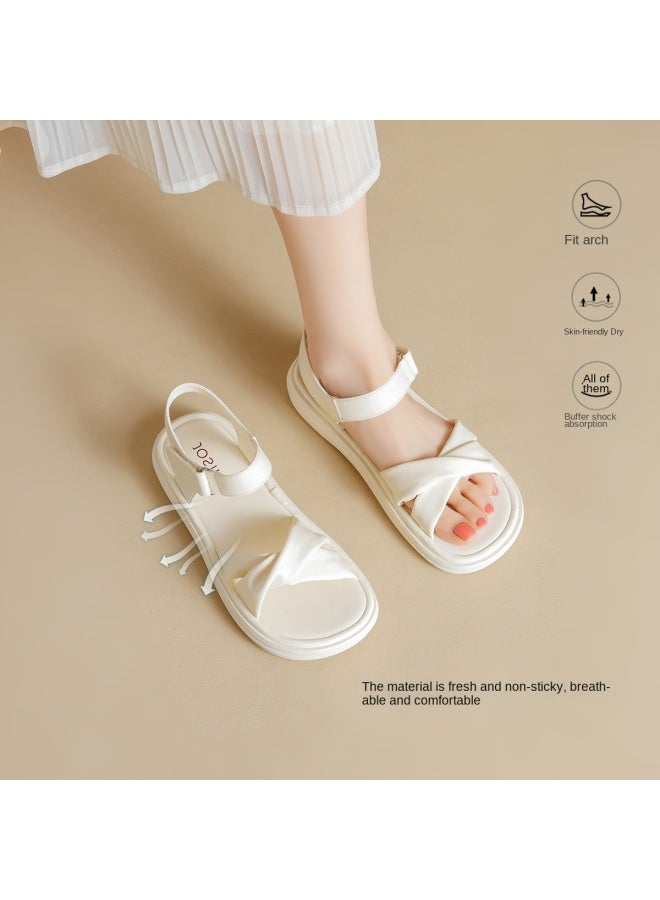 Josiny Women's Sandals Summer 2025 New Style, Outdoor Wear High-end Flat Women's Shoes, Soft Sole Lightweight Beach Sandals - Image 4