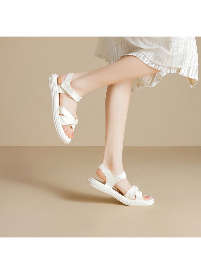 Josiny Women's Sandals Summer 2025 New Style, Outdoor Wear High-end Flat Women's Shoes, Soft Sole Lightweight Beach Sandals - Image 5