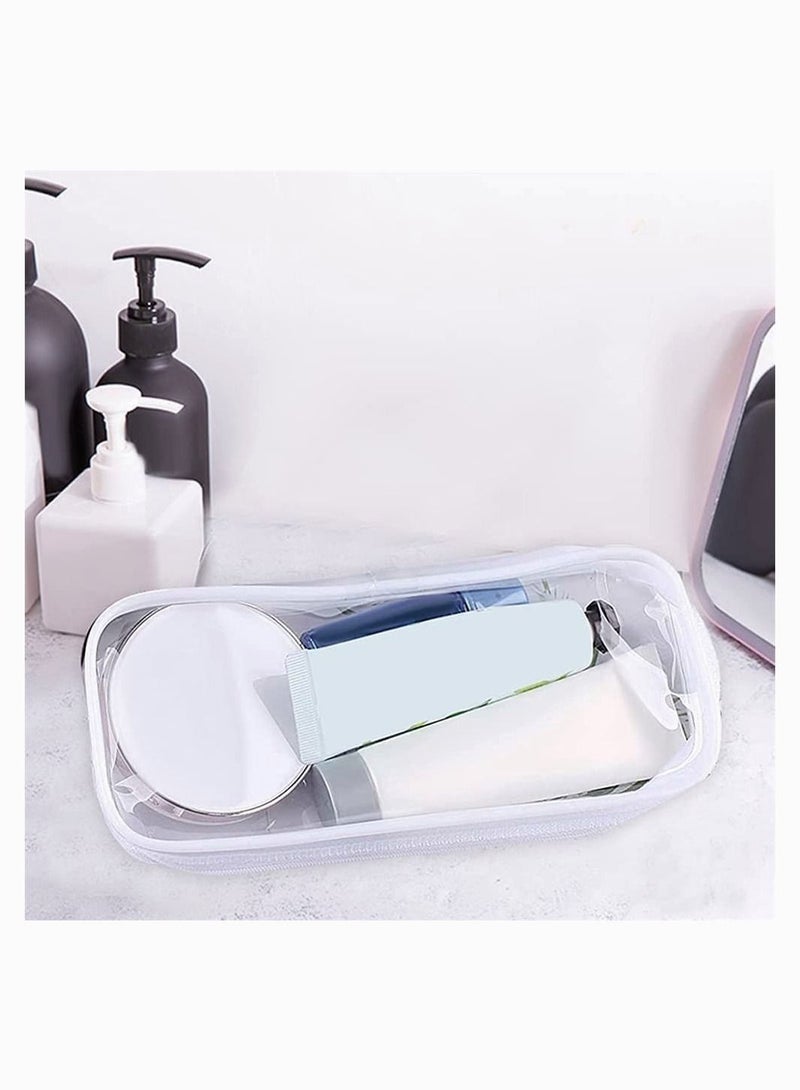 Pencil Bag,  4 Pieces Pencil Bag Case Clear Makeup Clear Bag Pouch Big Capacity Bags with Zipper for Stationery Cosmetics Storage, 2 Black And 2 White - Image 4