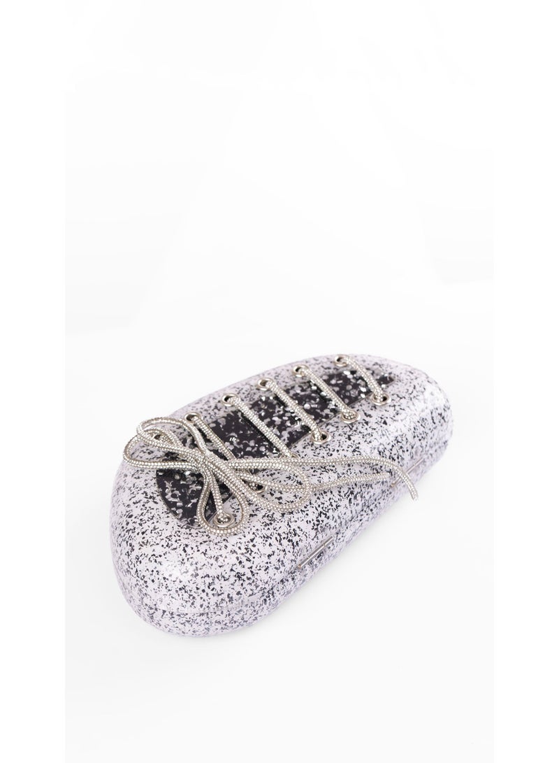 كيفيلي حقيبة كلاتش مزينة باللمعان والدانتيل - Image 5