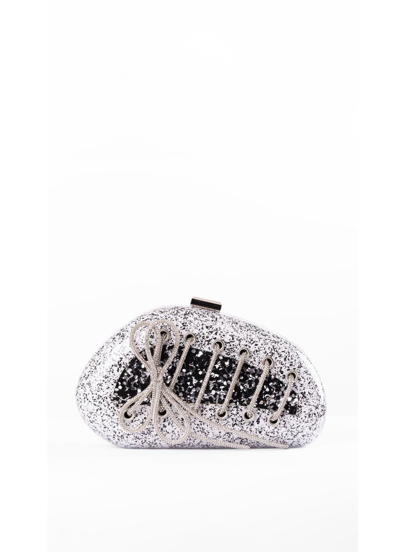 كيفيلي حقيبة كلاتش مزينة باللمعان والدانتيل - Image 1