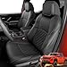 CarQiWireless Full Set Seat Covers for Toyota Tacoma 20242026 4th Gen Double Cab Gas Only Faux Nappa Leather Waterproof Truck Pickup Accessories Front Rear Row Protector for SR SR5 TRD Series Limited Black - Image 2