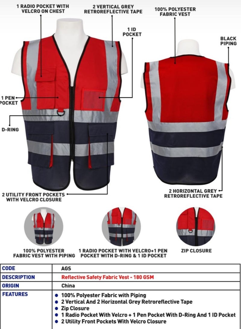 Vaultex AGS Reflective Safety Fabric Vest, 180 GSM  - Image 2