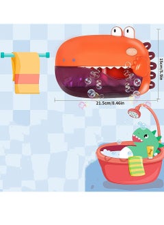 Bath Toys, Automatically Bubbles Baby Bath Toys, Baby Bubble Machine for Tub and Plays 12 Children's Songs, Cute Dinosaur Bathtub Toys Bubble Maker for Toddlers, Orange - pzsku/Z1F328486F8ED8F639ED8Z/45/_/1687242566/003bbbf4-c3cb-4ad9-9e76-599620aa4d2d