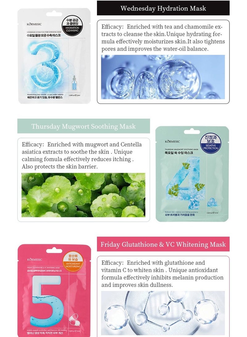 Kormesic 5 packs Friday Facial Mask 25ml - Detoxifying & Refreshing - Image 2