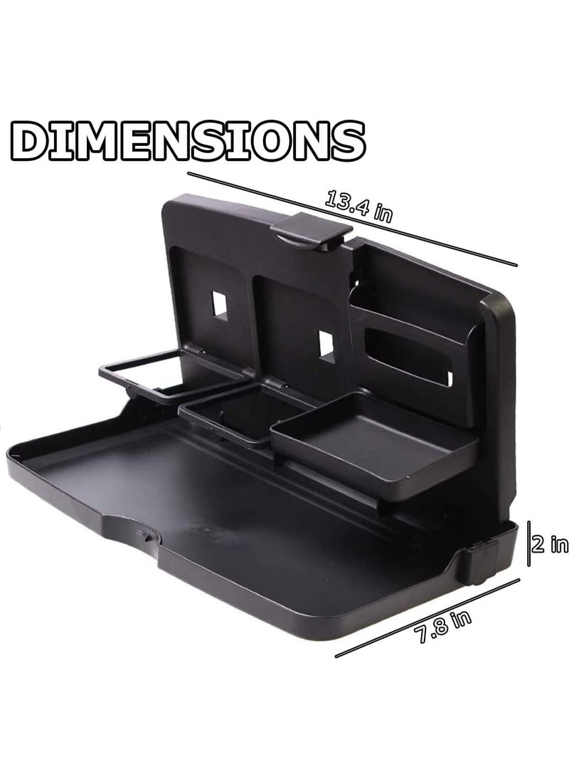 Foldable Car Food Tray Holder Multi- Functional Portable Auto Food and Drink Tray – Black Eating Organizer Backseat Car Tray – Kids Table Holder Desk- Laptop - Image 4