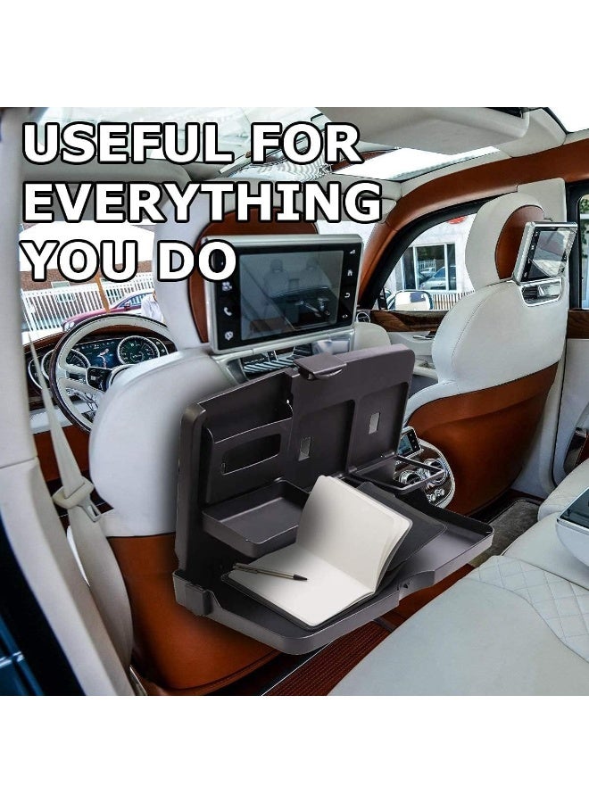 Foldable Car Food Tray Holder Multi- Functional Portable Auto Food and Drink Tray – Black Eating Organizer Backseat Car Tray – Kids Table Holder Desk- Laptop - Image 5