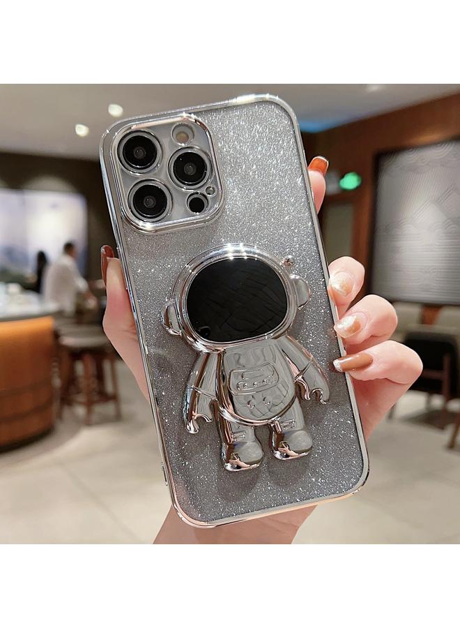 زبون جراب لهاتف iPhone 13 بتصميم رائد فضاء بلون بودرة لامع متدرج - Image 1