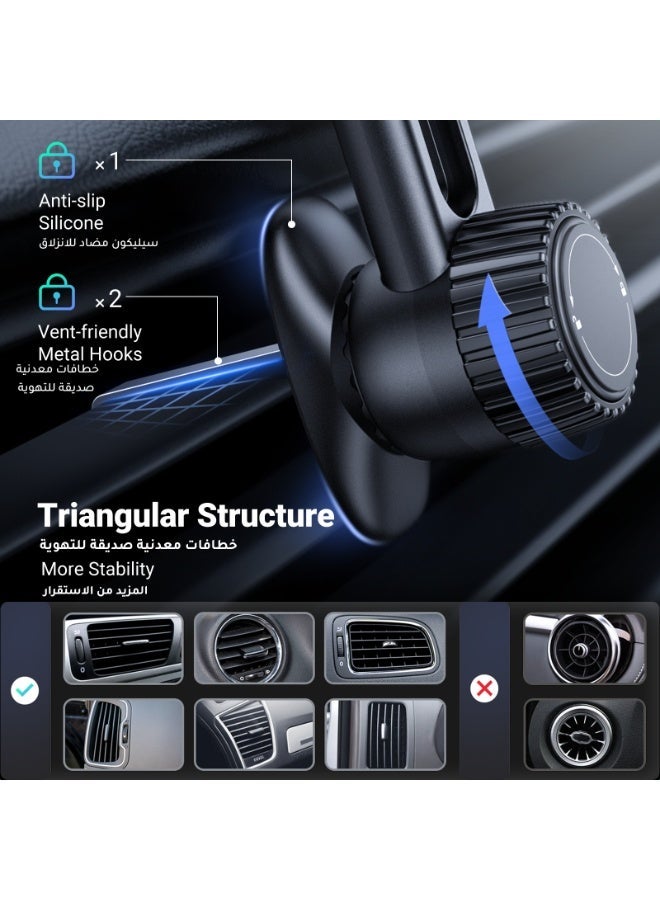 Ugreen Magsafe Car Mount, Never Block Air Vent: 2024 Upgraded 3Rd-Gen Ultra Stable Car Phone Holder Air Vent Magnetic Car Mobile Holder Rotatable Car Mount Fit For iPhone 16/15/14 Galaxy S24 S23 S22, Xiaomi Black - Image 5