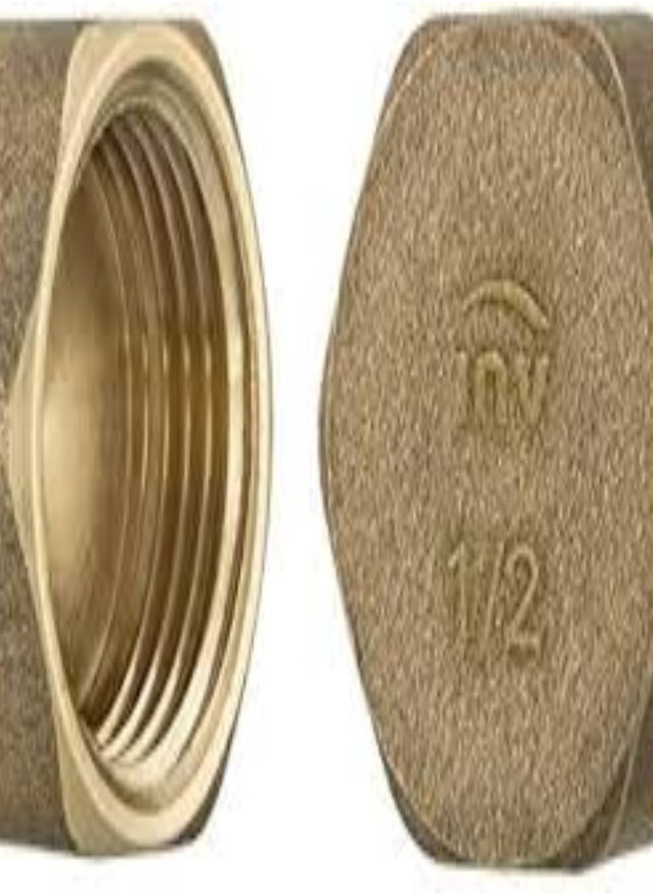 KNP KNP 1/2" Inch Thread Brass Pipe Screw Hex Female Blanking Plug Tube End Cap is a high-quality fitting designed for sealing the ends of pipes or tubes.  - Image 1