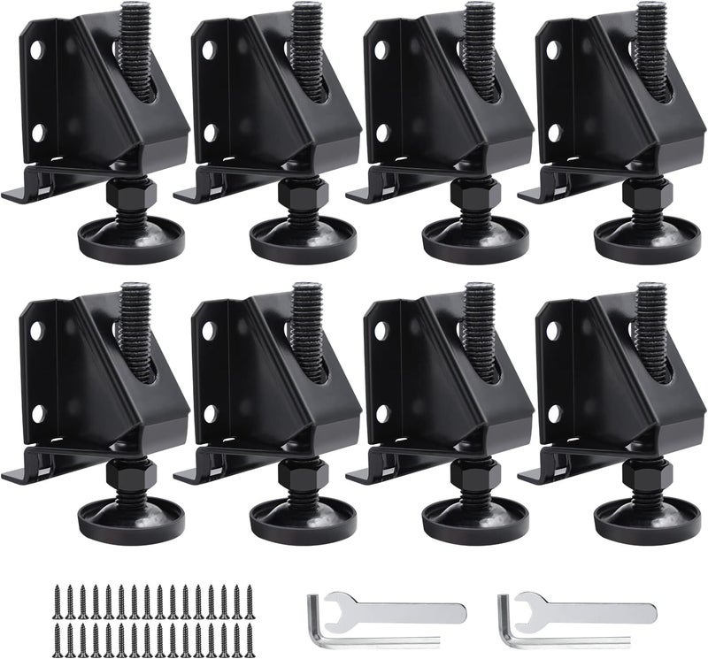 DkOvn 8 Pack Heavy Duty Furniture Leg Levelers, Leveling Feet with Screws, Lock Nuts and Wrench, 2 inch Adjustable Height, for Table, Cabinets - Image 1