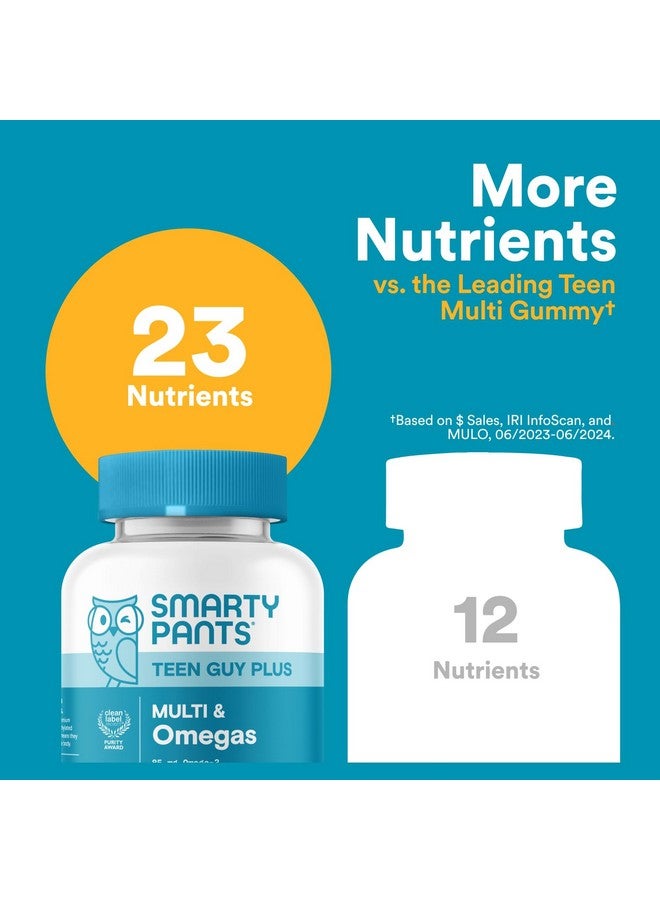 SmartyPants SmartyPants Teen Guy Multivitamin Gummies - Improved Formula: Omega 3 (DHA/EPA), Vitamin D3, C, Vitamin B12, B6, A, K & Zinc, Folate, Gluten Free, Fruit Flavor, 60 Count (30 Day Supply) - Image 5