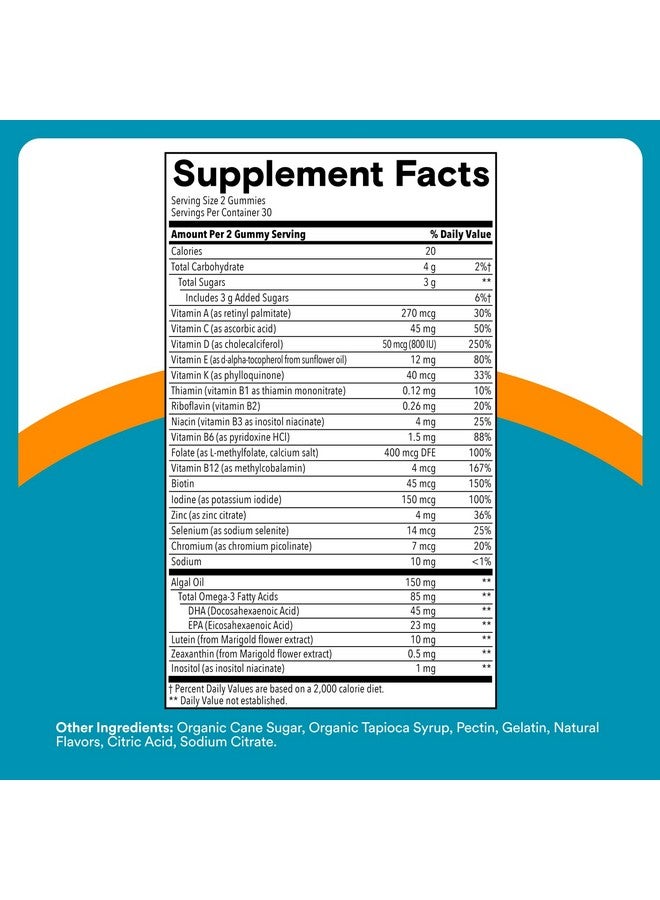 SmartyPants SmartyPants Teen Guy Multivitamin Gummies - Improved Formula: Omega 3 (DHA/EPA), Vitamin D3, C, Vitamin B12, B6, A, K & Zinc, Folate, Gluten Free, Fruit Flavor, 60 Count (30 Day Supply) - Image 3