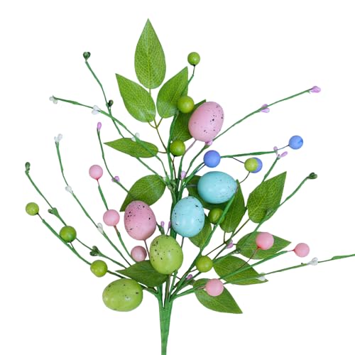 Winlyn 4 Pcs Easter Egg Picks Artificial Speckled Egg and Berry Stems Decorative Easter Picks and Sprays 158 Tall for Home Easter Spring Floral Arrangements Seasonal Wreath Tree Table Centerpiece - Image 3