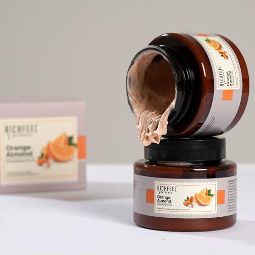 Richfeel Orange Almond Scrub For Brightening & Revitalizing | Gentle Exfoliation | Removes Blackheads & Dead Skin Cells | Suitable for All Skin Types | 100 g - Image 5