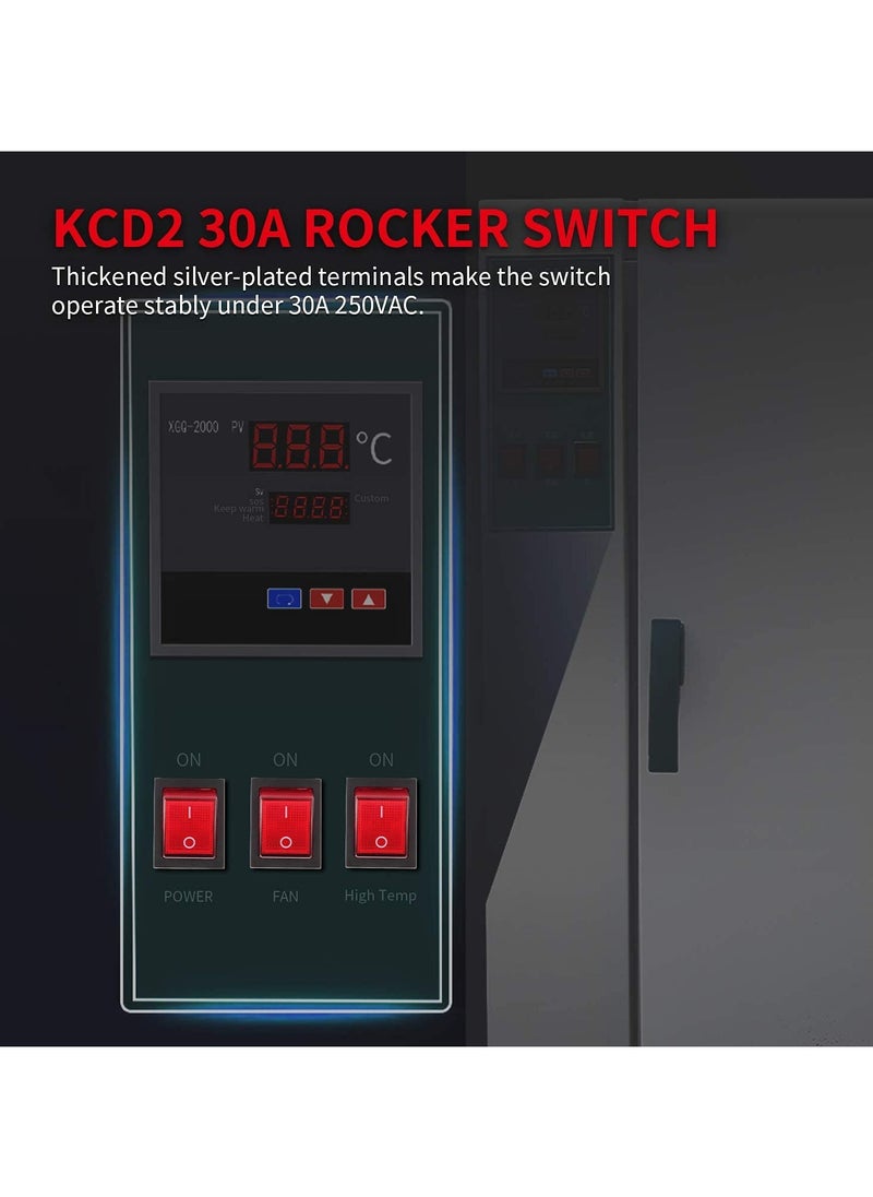 SANMUGEED - 30A 250V KCD2 KCD4 Rocker Switch DPST 4 Pin Red Lighted 120V Rocker Toggle Switch ON Off Heavy Duty T125-3Pack - Image 1