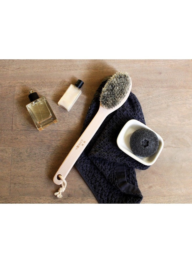 IPPINKA فرشاة جسم يابانية للاستحمام أو الفرشاة الجافة تقشير علاج السيلوليت مقبض طويل صلب - Image 5