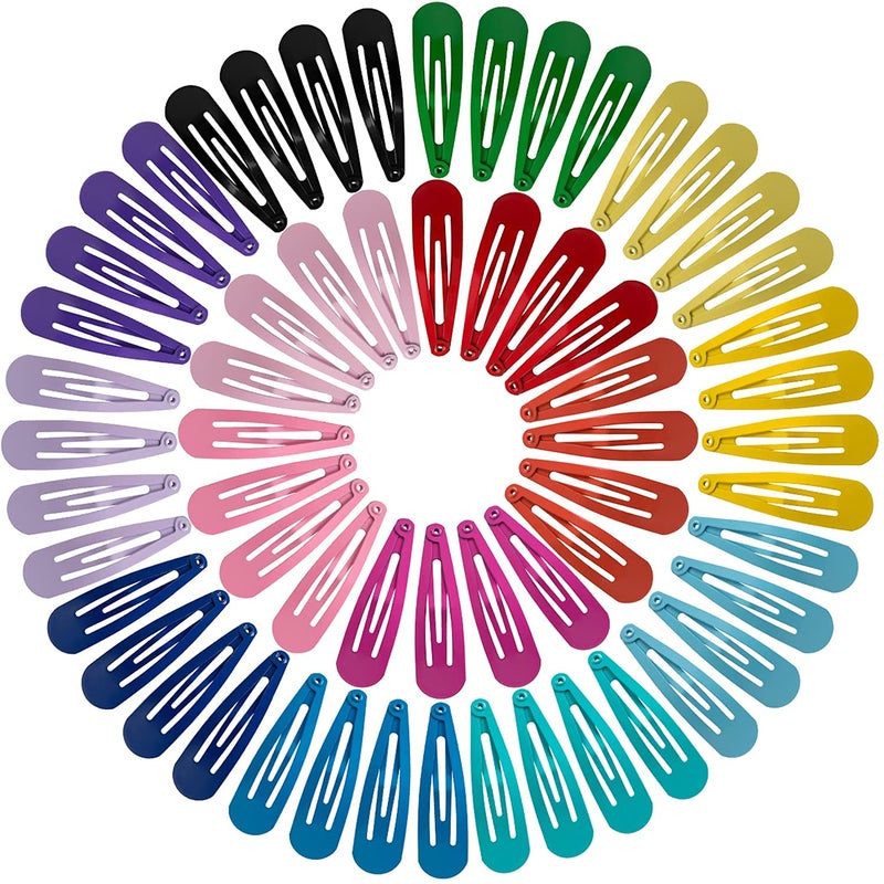 BetyBedy 60 Pcs Hair Barrettes NonSlip Hair Clips 2 Inch Metal Hairpins Accessories for Toddlers Girls Kids Teens Women 15 Assorted Colors