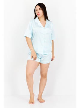 Flora By Flora Nikrooz Women 2 Pieces Textured Pajamas Set, Sky Blue  - Image 3