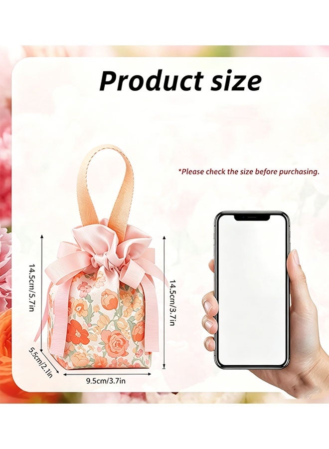 Happy D Eid Gift Bags – A set of 5 fabric drawstring bags, suitable for Ramadan and Eid gifts, perfect for jewelry, bracelets, engagement gifts, and gift wrapping - Image 2